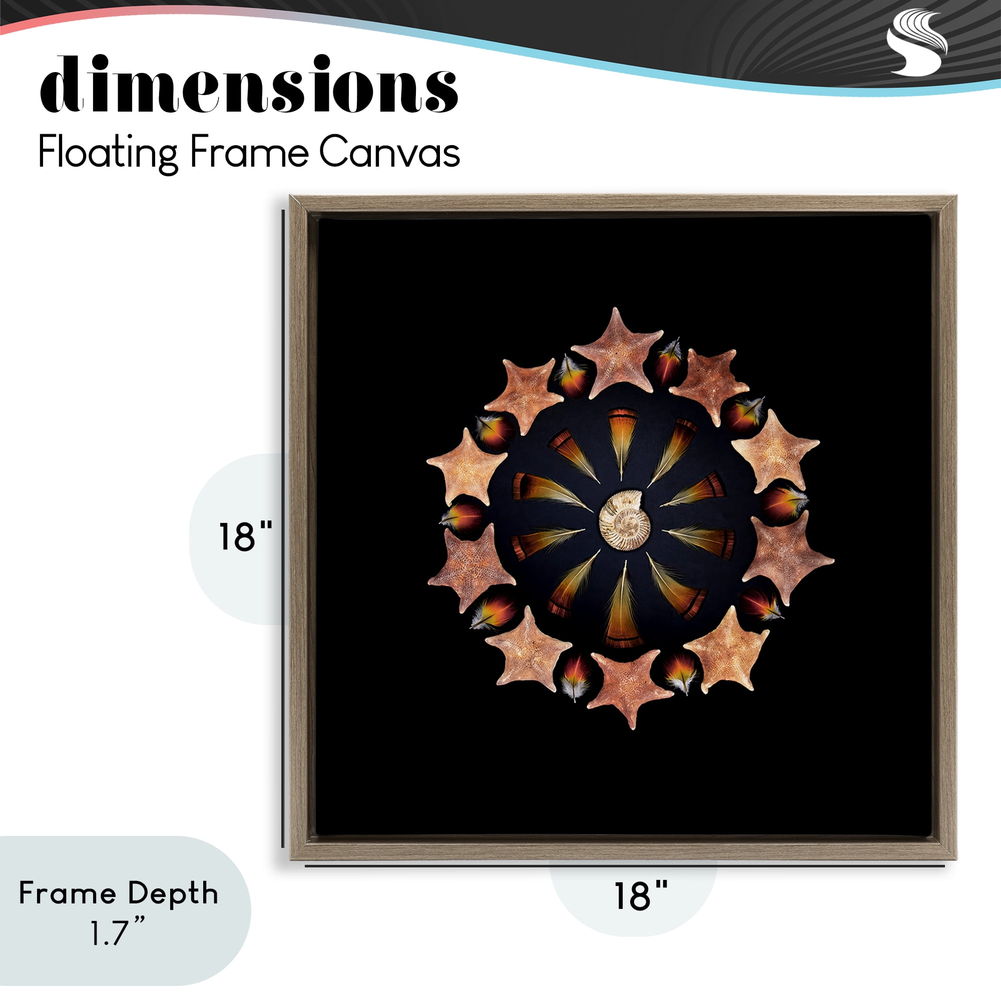 Stupell Industries Nautical Nature Arrangement Brown Framed Floater Canvas Wall Art, design by Beth Adoette