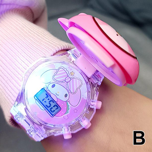 Reloj musical para niños, colorido y luminoso, con dibujos animados, electrónico, ideal como regalo para estudiantes de primaria y guardería.