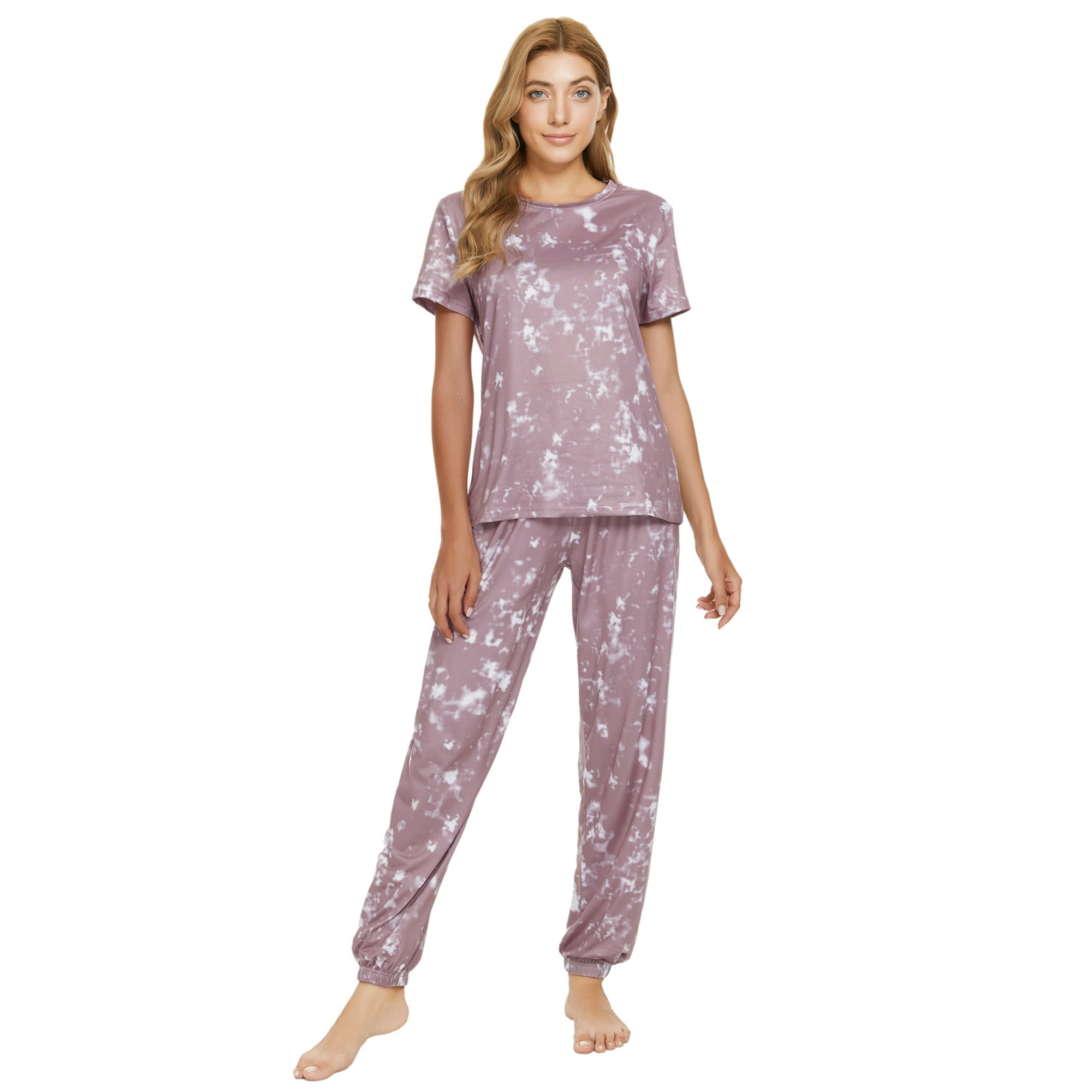 Mint Limit Mintlimit Ladies Pyjamas Set Women Pyjamas Pjs Short Sleeve Top And Pants Sleepwear Lady Nightwear Soft Lounge Sets Orange Xl Orange