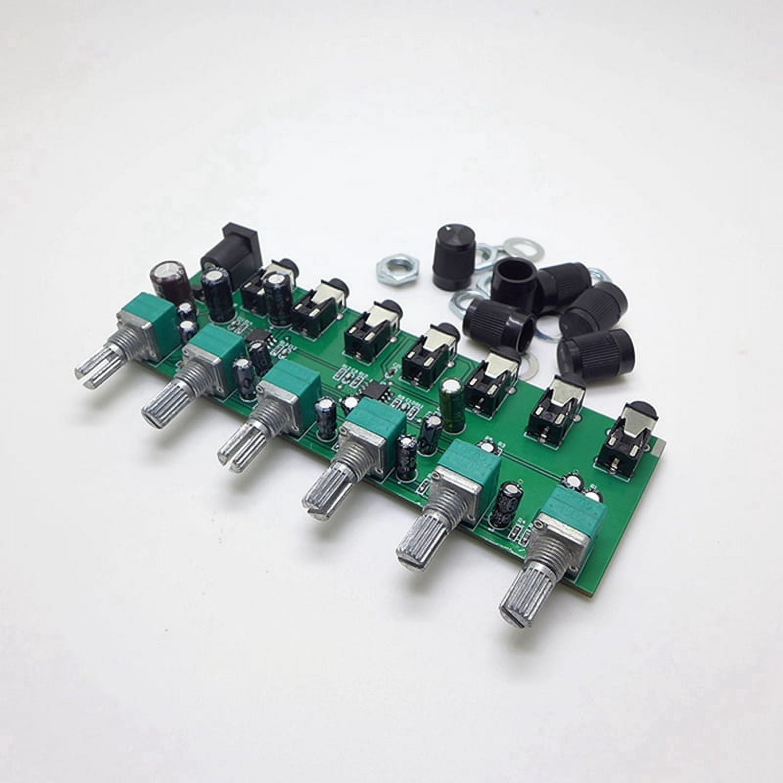 2X 6 Ways Stereo Mixer Audio Distributor Mixing Board with  Volume Control DC5-24V 1PC 6 Inputs 1 Output