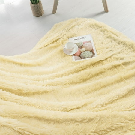 Luxury Soft Shaggy Faux Fur Blanket Ultra Blanket Twin 59