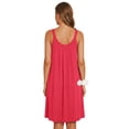 thumbnail image 4 of UVN Womens Nightgown Sleeveless Sleepwear Crewneck Wide Strap Pleated Nightshirt Casual Print Sleepdress, 4 of 8