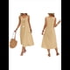 thumbnail image 2 of Vestidos para Mujer Verano Sin Mangas Cuello en V Algodón Playa Casual Vestido Caqui M, 2 of 7