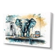 thumbnail image 2 of Designart "Grey Elephant In Laundry Room I" Animals Elephant Laundry Canvas Print, 2 of 5