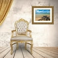 thumbnail image 3 of Merrill Images 18x15 Gold Ornate Wood Framed with Double Matting Museum Art Print Titled - Fiji-Taveuni Island Silhouette of a palm tree on sandy beach with blue sky, 3 of 4