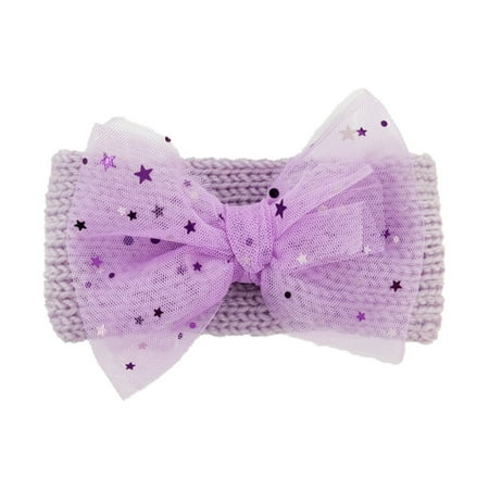 

Toddler Baby Boys Girls Bowknot Star Lace Stretch Knitted Hairband Headwear Headband