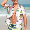 thumbnail image 4 of Uemuo Yoga Dogs Poses Printed Regular Fit Short Sleeve Casual Hawaiian Shirt for Men,Aloha shirt,Tropical shirt,Floral print shirt,Vacation Beach shirt-Large, 4 of 9