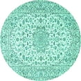 thumbnail image 1 of Ahgly Company Indoor Round Medallion Turquoise Blue Traditional Area Rugs, 8' Round, 1 of 4