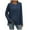 Dark Blue, variant on kpmatpey Womens Shirts Crewneck Long Sleeve Striped Side Split Tees Loose Casual Fall Winter Tops
