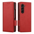 thumbnail image 5 of Elegant Choise Leather Case with Wallet Credit Card Holder for Samsung Galaxy Z Fold 5 5G Phone Cover, Red, 5 of 14