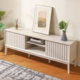 thumbnail image 2 of JONATHAN Y Gennaro 58 in. Farmhouse 3-Storage Sliding Door TV Stand Fits TVs up to 65 in. with Cable Management, Off-White, 2 of 12