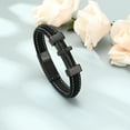 thumbnail image 4 of Mens Cuff Cross Bracelet - Stainless Steel Cross Urn Bracelet for Men - Black Multilayer Leather Religious Cremation Bracelet Ashes Keepsake Holder, 4 of 8