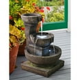 thumbnail image 2 of Outdoor Waterfall Fountain, 16" H 3-Tier Home Water Fountain w/LED Light, Soothing and Relaxing Indoor/Outdoor Fountain for Garden & Patio, 2 of 5