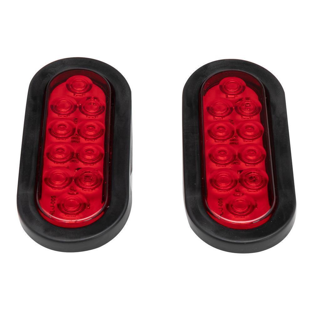 10 LED 6" Red Oval Flush Mount Brake Lights dust proof seal Tail Light