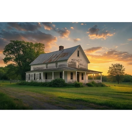 Wooden Jigsaw Puzzle 500 Piece Vintage Farmhouse at Dawn Wooden Jigsaw Puzzles Challenging Educational Fun Interactive Toys for Family Creative Gift