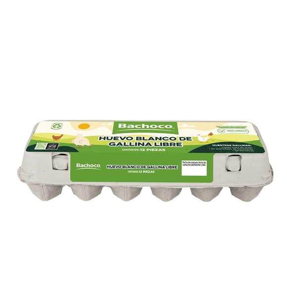 Huevo blanco gallina libre Bachoco 12 pzas