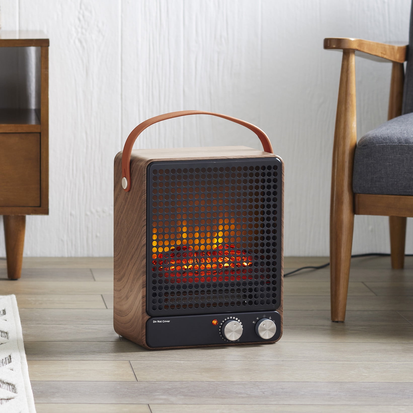 Better Homes u0026 Gardens Freestanding Fan Forced 1500W Portable Fireplace,  Dark Walnut - Walmart.com