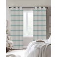 thumbnail image 3 of Turquoise Striped Blackout Curtains 39 Inches Long for Bedroom, Farmhouse Pinstripes Geometric Color Thermal Insulated Room Darkening Black Out Window Curtain Panels Grommet Drapes for Living Room, 3 of 8