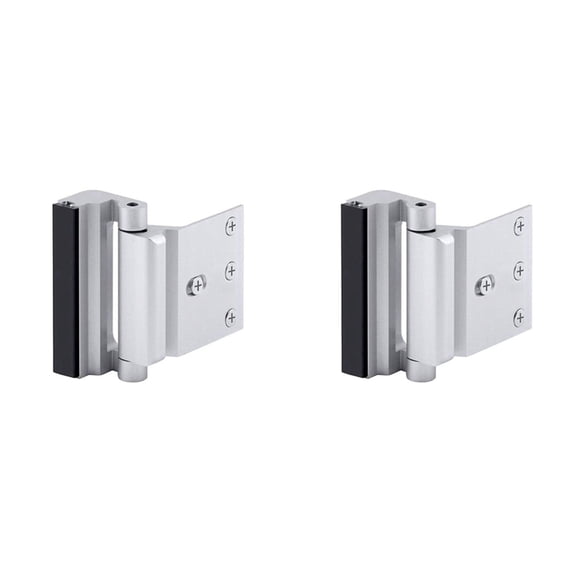 2X Home Security Door Lock Child Door Reinforcement Lock Hinge Latch Night Lock Reinforcement Lock Silver
