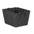 thumbnail image 3 of Home Basics Medium Polyester Woven Strap Storage Bin With Handles, Black (2 Pack), 3 of 8