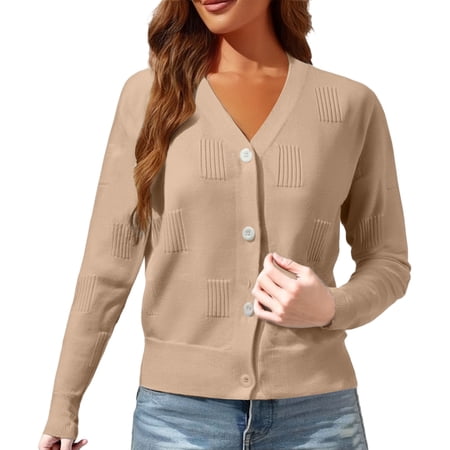 ZJXFGS Womens Sweaters Cardigan Sweaters for Women Women S Cardigans Cardigan Sweaters Lightweight Cardigans for Women Womens Cardigan Beige 2XL