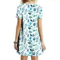 thumbnail image 4 of PATLOLLAV Womens Plain Loose Short Sleeve Loose Dress Floral Sunflower Print Dress, 4 of 5
