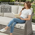 thumbnail image 3 of PPorfamilia 3-Seater Patio Wicker Sofa Outdoor Rattan Conversation Couch Furniture with Beige Cushions for Backyard Poolside Porch Deck, 3 of 6