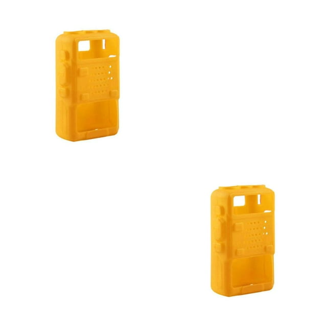 Wisewang Étui de Protection en Silicone pour Talkie-Walkie, Pochette de Protection Radio Portable Jaune, Ensemble de 2