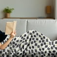 thumbnail image 3 of Black and Yellow Soft Flannel Fleece Blanket, Scribble Art Theme with Circles Squares and Stars Geometric Doodle, Cozy Plush for Indoor and Outdoor Use, 50" x 60", Black Yellow White, by Ambesonne, 3 of 5