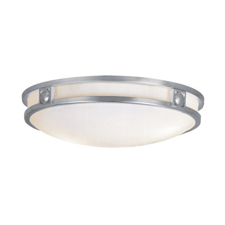 

Semi Flush Mounts 3 Light With Satin White Steel Drum Brushed Nickel size 16 in 180 Watts - World of Crystal