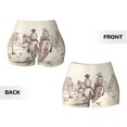 thumbnail image 5 of Picia Two Cowboys Riding Horses In The Desert Printed Workout Shorts for Women Seamless Scrunch Butt Lifting High Waisted Yoga Gym Booty Running Moisture-wicking Short Pants-Small, 5 of 9