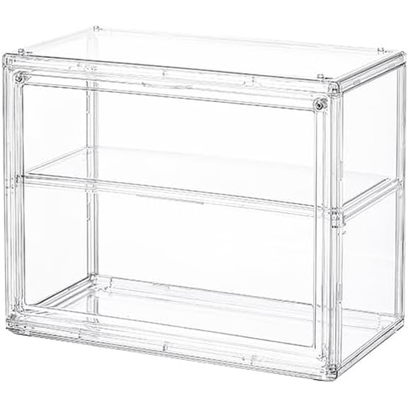 BOHOIDEE 3 Tiers Clear Display Case for Figures, Acrylic Storage Organizers Box with Magnetic Door, Wall-Mounted Dustproof Showcase for Collectibles Action Figure