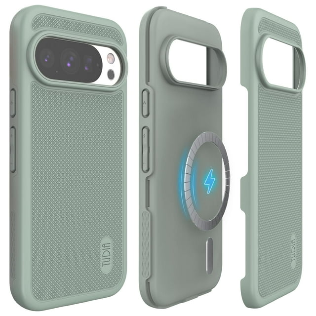 TUDIA MergeGrip pour Google Pixel 10 Case et Google Pixel 10 Pro Case 2025 Compatible MagSafe - Green Lily