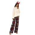 thumbnail image 3 of Women's Christmas Pajama Trousers Cartoon Print Wide Leg Pants, 3 of 9