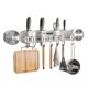 thumbnail image 1 of Organizador de utensilios de cocina de pared con ganchos de vacío en línea, sin taladros, soporte para cuchillos con ganchos ajustables para espátulas y toallas de baño., 1 of 7