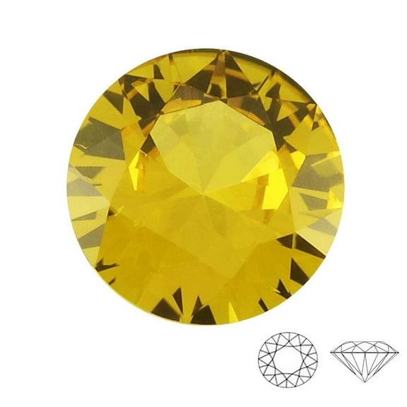 Round shape Imitation Citrine Faceted Loose Gemstone Sized 11 mm