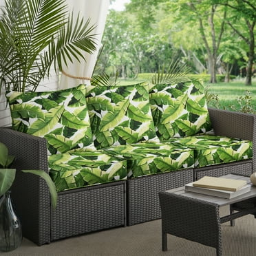 Sunbrella Green Indoor/ Outdoor Deep Seating Sofa Pillow and Cushion Set