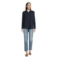 thumbnail image 2 of Time and Tru Women’s Double Cloth Shirt with Long Sleeves, Sizes XS-XXXL, 2 of 5