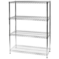 Shelving Inc. 21"d x 42"w x 64"h Chrome Wire Shelving with 4 Tier Shelves, Weight Capacity 800lbs Per Shelf