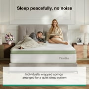 Novilla Snowfall 12 inch Queen size Mattress in a Box, Hybrid Medium Support Mattresses, Pocket Spring and CertiPUR-US, Pressure Relief & Motion Isolation