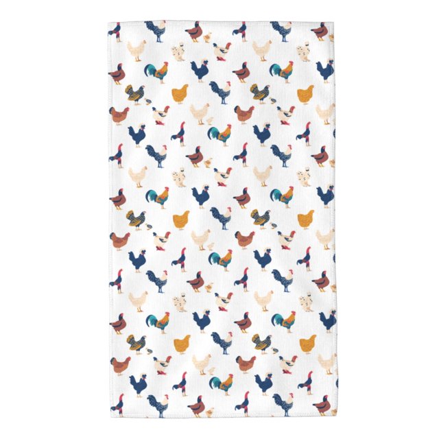 Fotbe Various Rooster Toalla Premium con Patrón, Toalla de Microfibra de Secado Rápido, Ligera y Altamente Absorbente (27.5x16in), Ideal para Uso Diario