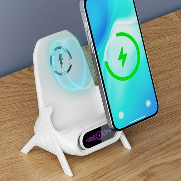 Car Phone Holders Charger, Portable Mini Chair Wireless Charger Supply for All Phones Wireless Charging Station Phone Stand Bracket with Musical Speaker Function