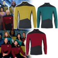 thumbnail image 2 of Star TNG la próxima generación rek rojo amarillo azul camisa uniforme Cosplay disfraz para hombres abrigo fiesta de HalloweenazulXXXL Deng Xun unisex, 2 of 2