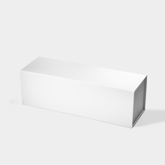 Geoto 12.8"×4.33"×4.13" Short Single Wine Bottle Magnetic Gift Box, Collapsible Gift Packaging Boxes for Wine Short(White)