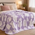 thumbnail image 4 of Halloween Ghost Blanket,29.5x39.4 Inch Cute Soft Throw Blankets Gift for Women Men,Faux Flannel Blanket for Sofa Lounge,Office Nap Break,Purple, 4 of 9