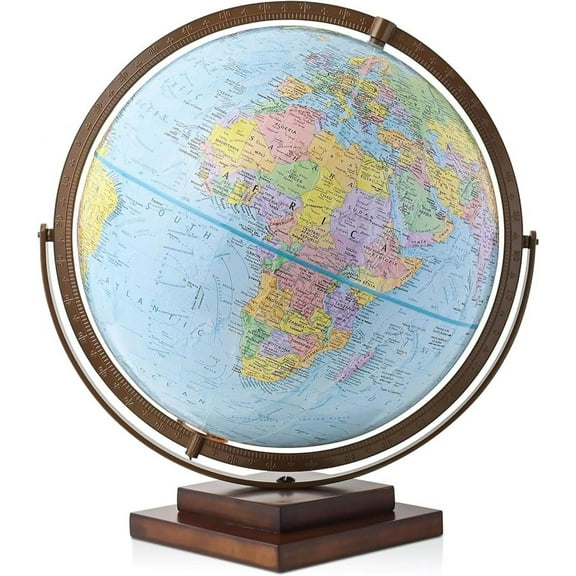 Waypoint Geographic Revolution 12' Desktop World Globe, Gyromatic Full-Swing Movement, Decorative Globe For Home or Office Decor, Blue