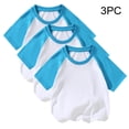 thumbnail image 2 of Plebaso T-Shirts en Coton pour Enfants Garçons Filles Tee-Shirts Colorblock Manches Courtes Col Rond Lot de 3, 2 of 5