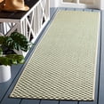 thumbnail image 2 of SAFAVIEH Courtyard Flint Checkered Indoor/Outdoor Runner Rug, Dark Green/Beige, 2'3" x 8', 2 of 9