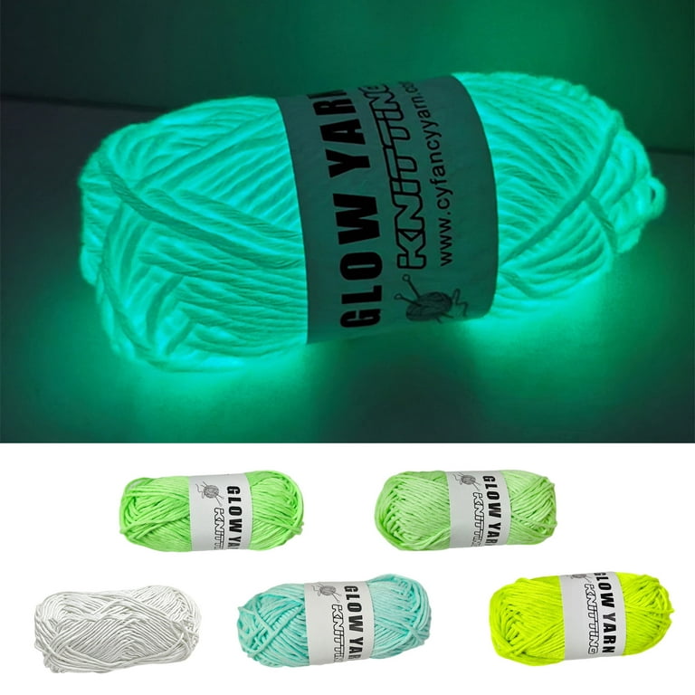 5 Rolls Glow in The Dark Yarn, Luminous Crochet Yarn, DIY Glow Yarn, Glow  in The Dark Yarn for Knitting Arts Crafts Sewing Thread Party Supplies,  Suitable for Kids Woman Beginners 