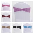 thumbnail image 2 of 10Pcs Chair Sashes Elegant Sequins Polyester Elastic Bow-shaped Chair Cover Ribbons Wedding Supplies, 2 of 7